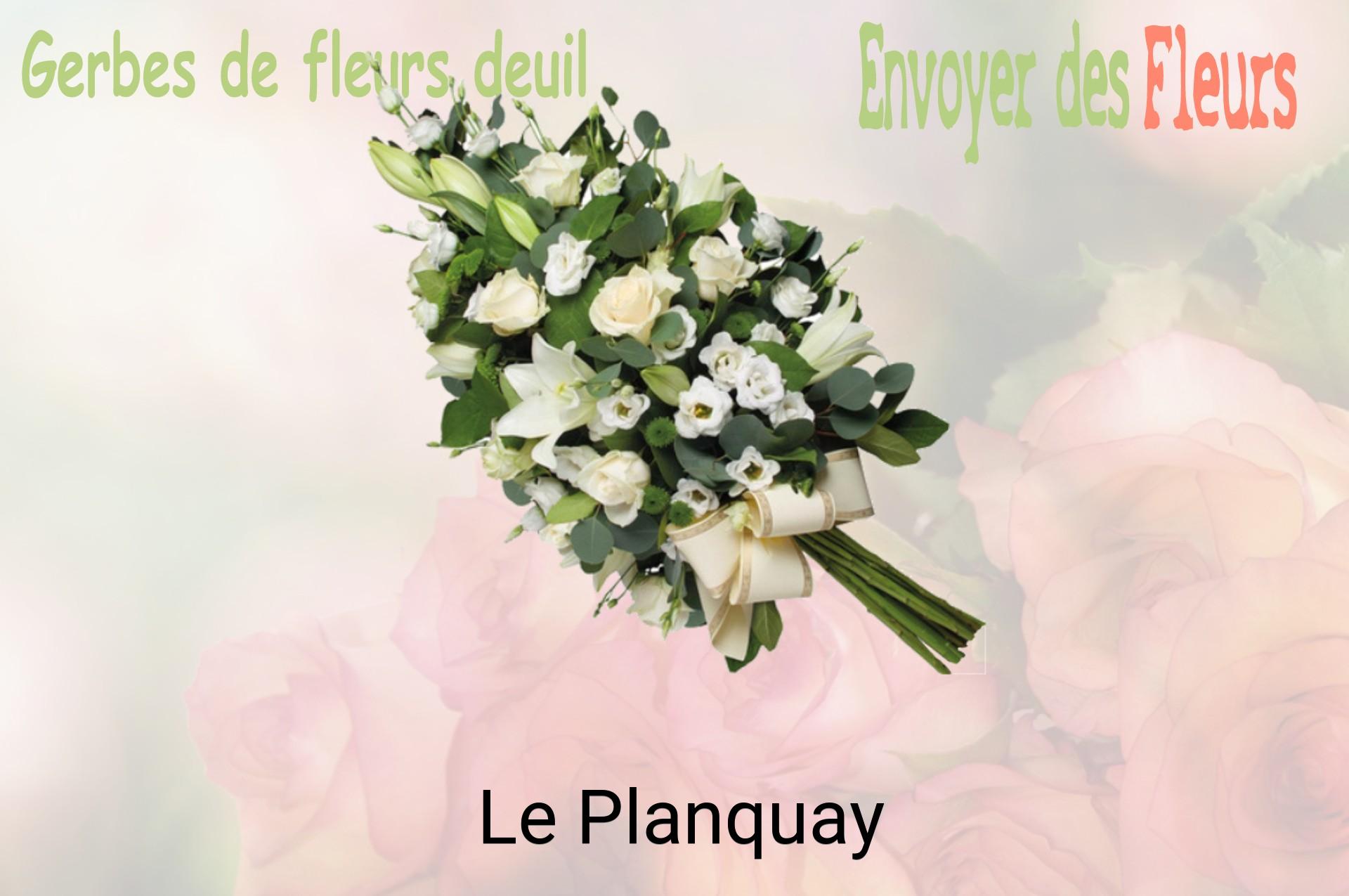 Gerbe de fleurs de deuil livrée à Le Planquay